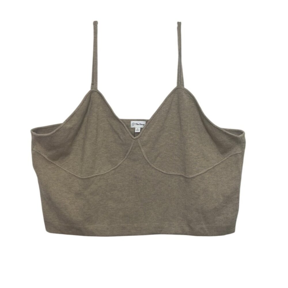 The Drop Catalina Bralette Knit Crop Top Womens 5x Heather Sand New